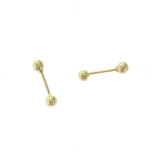 Arete Broquel Bola Dormilona 2.5mm Oro 10k Kt / Bebe Niña