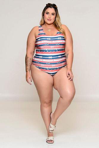 Maiô Plus Size Clássico Navy