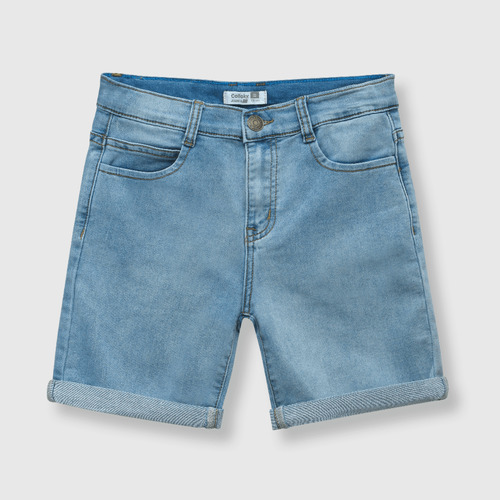 Bermuda De Niño Elasticado Light Blue (2 A 12 Años)