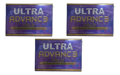 Ultra Advance Gold 30 Tabletas De 500mg Pack 3 Cajas