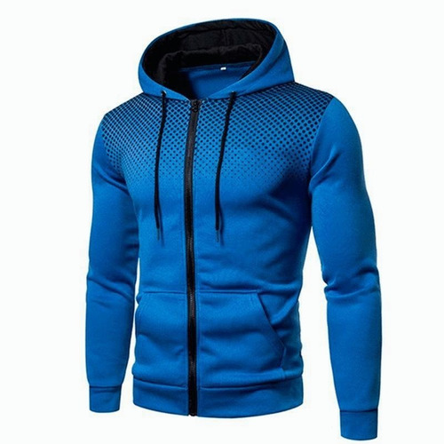 Sudadera Hoodie Con Cierre Y Gorro Moda Slim Fit