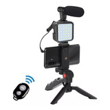 Kit Video Making Streaming Tripode Luz Led Microfono