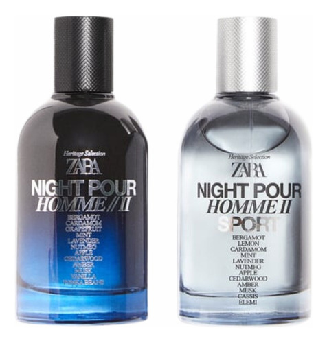 Zara Night Pour Homme Ii + Night Pour Homme Ii Sport 100ml 
