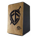 Cajon Eletroacústico Percussionline Fé Escudo ! Cor Natural