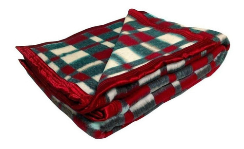 Cobertor Guaratinguetá Boa Noite Cor Vermelho Com Design Xadrez De 2.2m X 1.8m