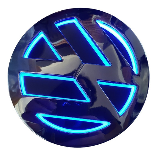 Logo Led Volkswagen 3d Color Azul 11cm