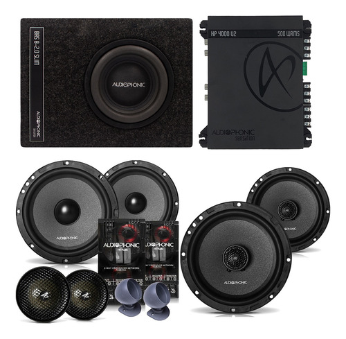 Audiophonic Kit 2 Vias Kc6.3 + Cb650 +hp4000v2 +bas8 2.0slim