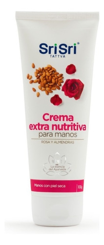 Crema Extra Nutritiva Para Manos Sri Sri® Tattva Rosa Y Almendras 100g