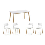 Juego De Comedor Mesa Claire 160cm + 4 Sillas Milan Ct