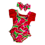 Conjunto Jardineira Romper Ciganinha Menina Body Tiara Bebe