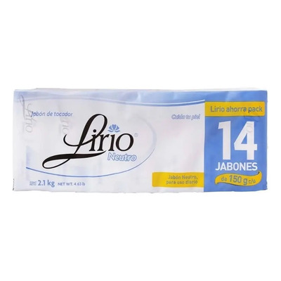 14 Piezas De Jabón De Tocador Neutro En Barra Lirio De 150g | MercadoLibre