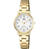 Reloj Q&q Qyq Q979j004y Casual Acero Mujer Dama + Estuche 