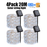 . 4pack 20m Luz De Navidad Tira 200led Luces Solares Al