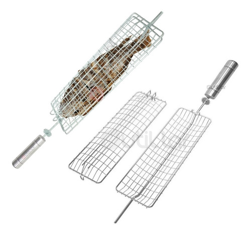 Churrasqueira Gira Grill Luxo Dupla 7 Espetos Inox 110v/220v