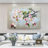 Cuadro Rama Flores Elegante Canvas Grueso 90x60