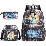 Mochilas Escolares Bluey Set De Lápices De Moda De 3 Pie