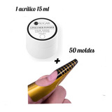 Kit Acrilico + Moldes De Papel Uñas Acrílicas Semipermanente