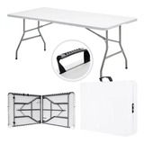 Myfeey 180cz Mesa Plegable De Plastico 1,80 Cm Tipo Portafolio Color Blanco