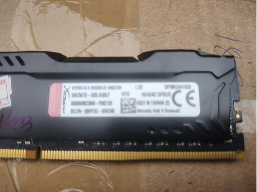 Memória Ram Kingston Fury  8 Gb 1 Hyperx Hx424c15fb2/8 2 Un 