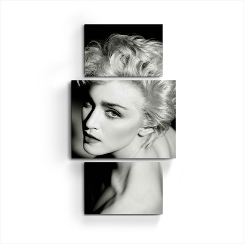 Cuadro Triptico Madonna Foto Blanco Y Negro Deco Pop Tictime
