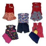 Kit 5 Conjuntos Infantil Para Menina, Tamanho G, Estampadas