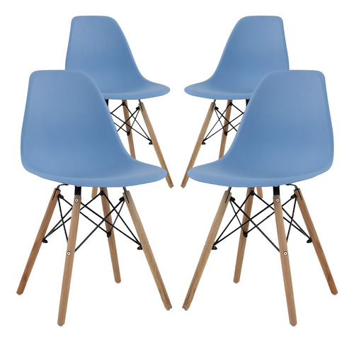 Set De 4 Sillas Eames Modernas Minimalistas Varios Colores