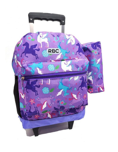 Mochila Con Carro Carrito Escolar + Cartuchera Infantil 2022