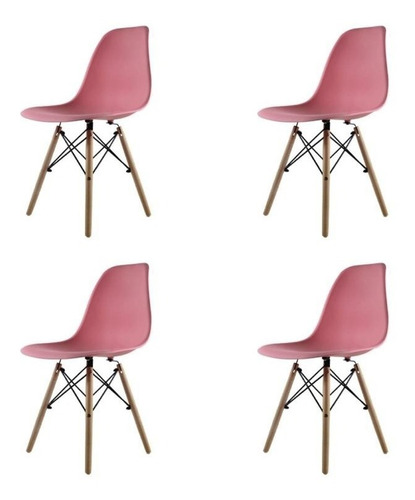 Set De 4 Sillas Eames Para Restaurante