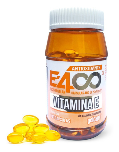 Vitamina E 400mg Con 100 Cápsulas Antioxidante Gelcaps 