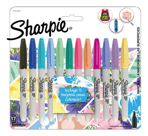 Kit De Marcadores Sharpie Tropical X 12 Unidades