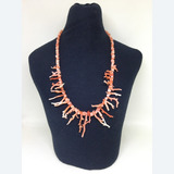 Excelente Y Antiguo Collar En Coral Rojo 1940