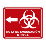 Señalamientos Seguridad Protección Civil Calibre 40 Color Ruta Evacuación Rpbi Izquierda