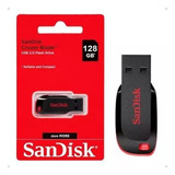 Pendrive Sandisk 128gb Cruzer Blade Usb 2.0 Original Lacrado