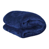 Cobertor Paulo Cezar Enxovais Microfibra Cor Azul-marinho Com Design Liso De 1.9m X 0.9m