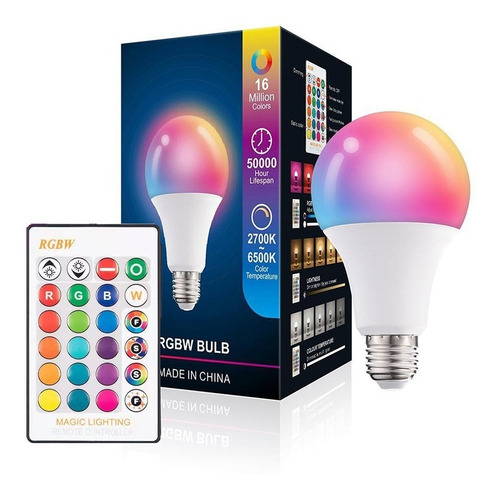 Lâmpada Led 3w 16 Cores Rgb + Controle 24 Funções E27 Nf-e Cor Da Luz Colorido 110v/220v (bivolt)