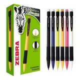 Caja Con 12 Portaminas Lapicero Zebra Retractil 0.5 Mm