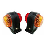 2 x Ámbar Rojo Round Side Marker Lighte Aprobado Con Foco