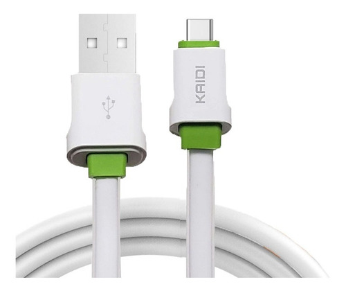 Cabo Usb Type C De Dados Carga Refoçado Rápido Turbo Kaidi Cor Branco