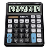 Calculadora De Mesa Truly 873-12 Dígitos Pilha A A A E Sola