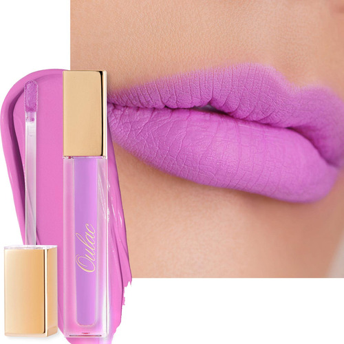 Oulac Lpiz Labial Morado Lquido Mate Para Mujer, Lpiz Labial