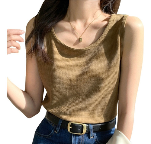 (tc-xl) Crop Tops Spices Sin Mangas Acanalado S Summer Joke