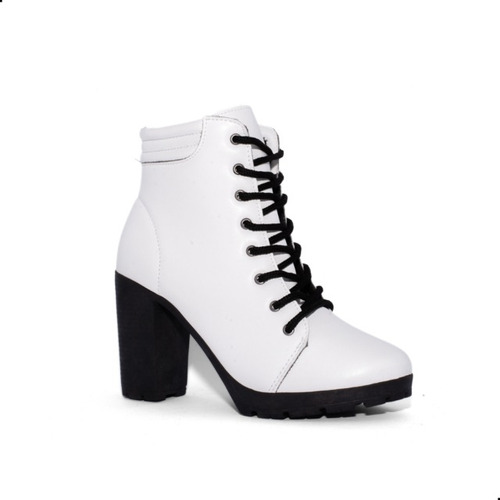 Coturno Feminino Preto  Bota Tratorada Blogueira 