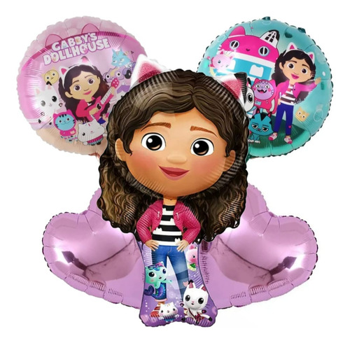 Set 5 Pzas Globos Cumple Fiestas Niñas Personaje A Elegir