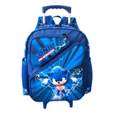 Mochila Escolar Boneco Sonic Game Filme G Rodinha Infantil