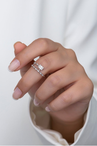 Anel De Ouro 18k Feminino Diamantes Noivado Delicado Luxo