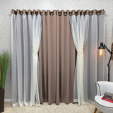 Cortina Mabelle 3m X 2,50 Tecido Semi Blackout Voil Elegante