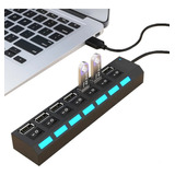 Zapatilla Hub Usb Multiplicado 7 Usb 2.0 Cargador Tecla Celu