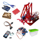 Brazo Robotico Mearm Rojo Kit Control Remoto + Arduino Uno