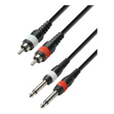 Cable 2 Rca A 2 Plug 6,3mm Mono 1.5mt Warwick Rcl 20932 D4