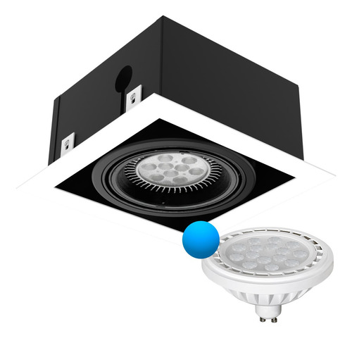 Spot Embutir Box Cardanico Led Ar111 Orientable + Lampara